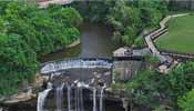 aerial view of cascade falls in elyria ohio