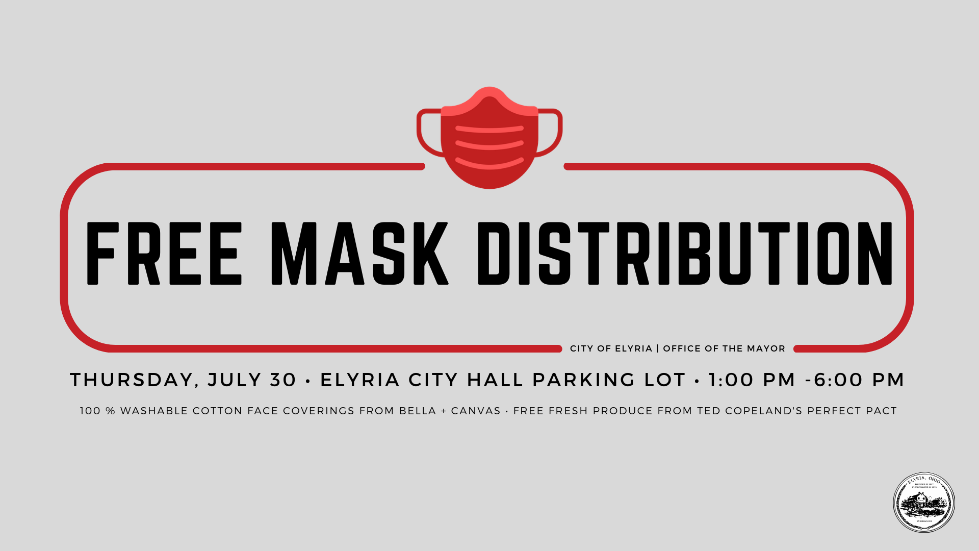 Mask Distribution on Thursday July 30