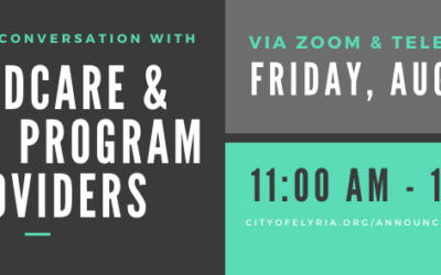 CITY OF ELYRIA INVITES CHILDCARE & YOUTH PROGRAM PROVIDERS TO SECOND FRANK CONVERSATION WITH MAYOR WHITFIELD