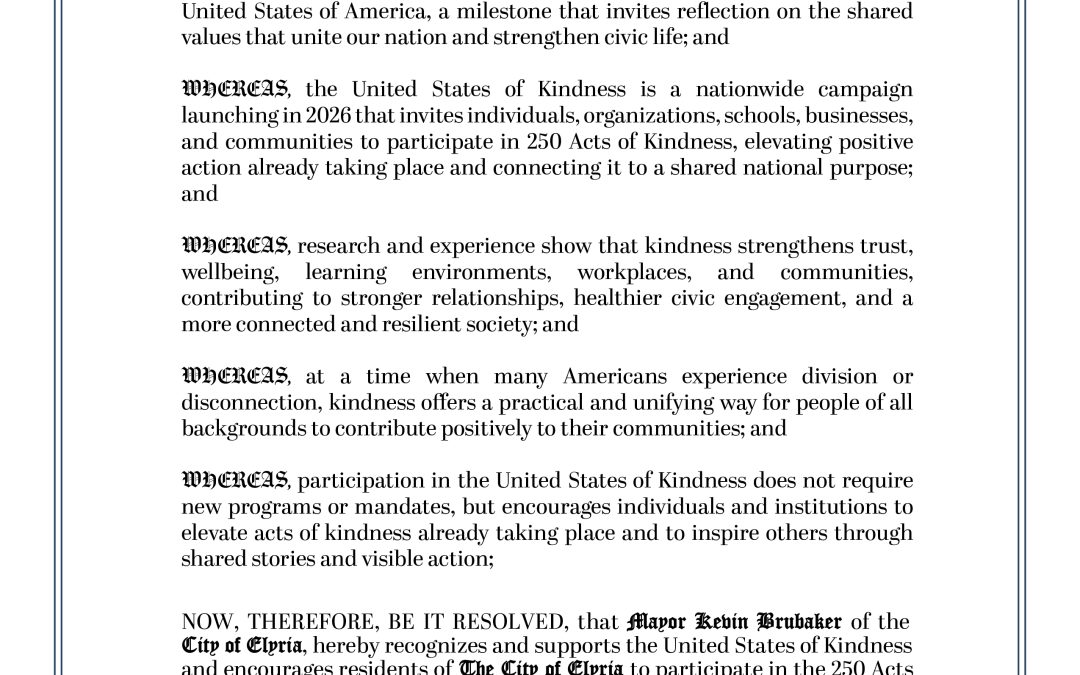Proclamation – United States of Kindness